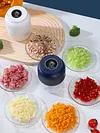 Electric Garlic Chopper 300ML Portable Cordless Mini Food Processor Rechargeable Vegetable Chopper Blender for Nuts Chili Onion Minced Meat and Spices
