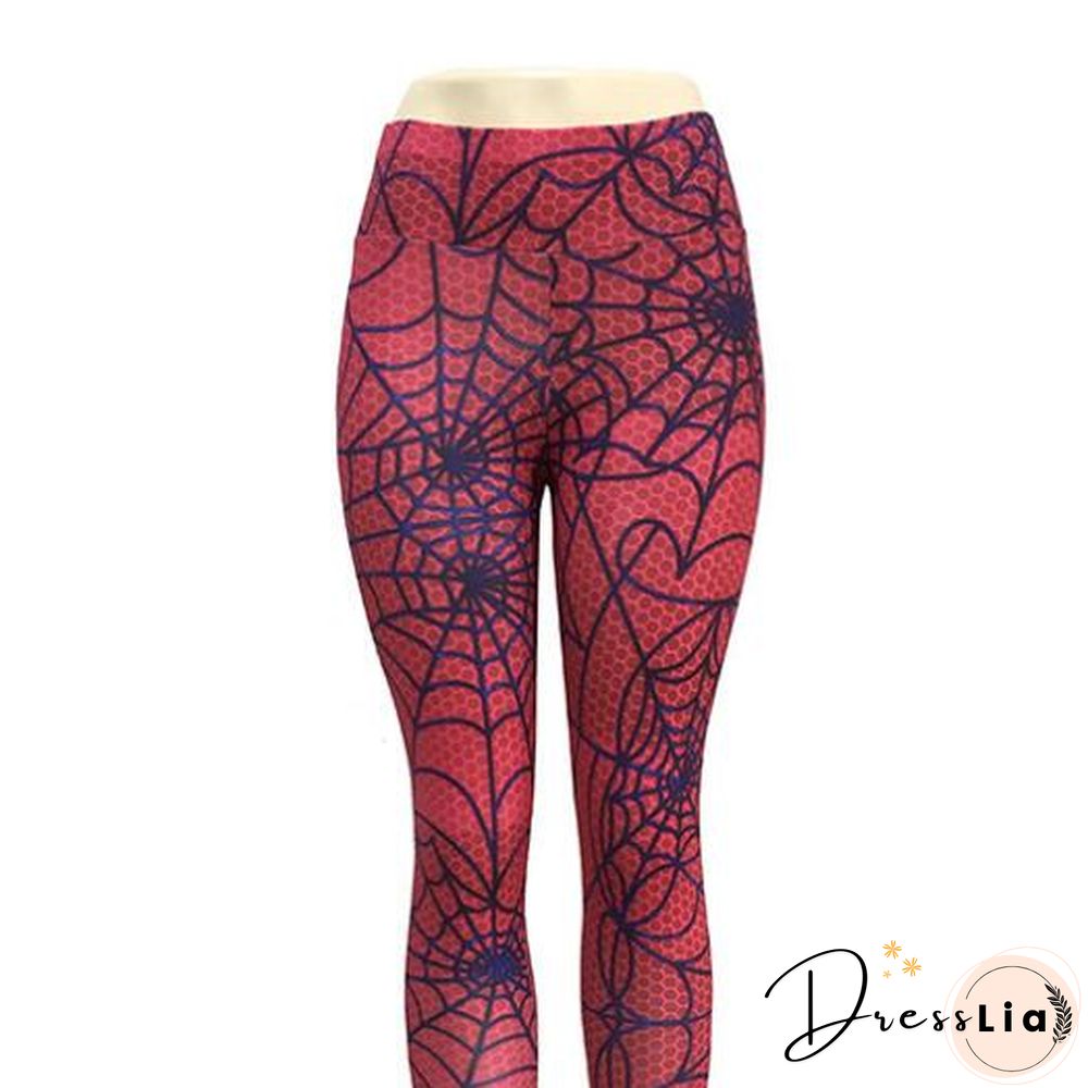 Mid-Waist Spiderweb Fitness Legging Yoga Pants