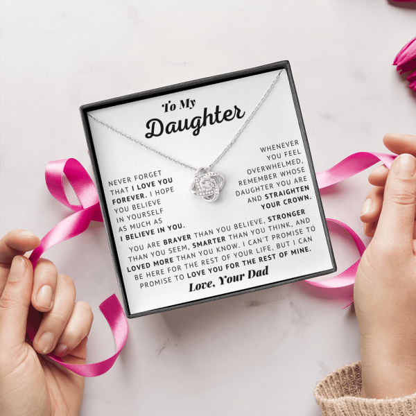 My Daughter – Believe In Yourself – Love Knot Necklace