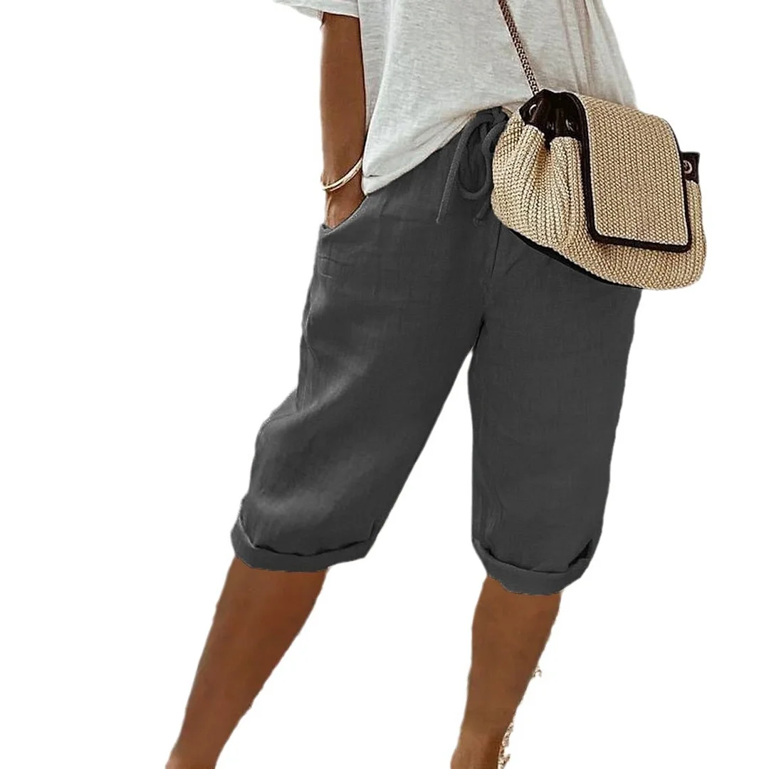 Nigikala Nigikala Women's Cotton Bag Loose Slacks Women's Trousers Five-Point Trousers