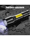 XPE+COB LED USB Rechargeable Portable Torch Zoomable Household Flashlight