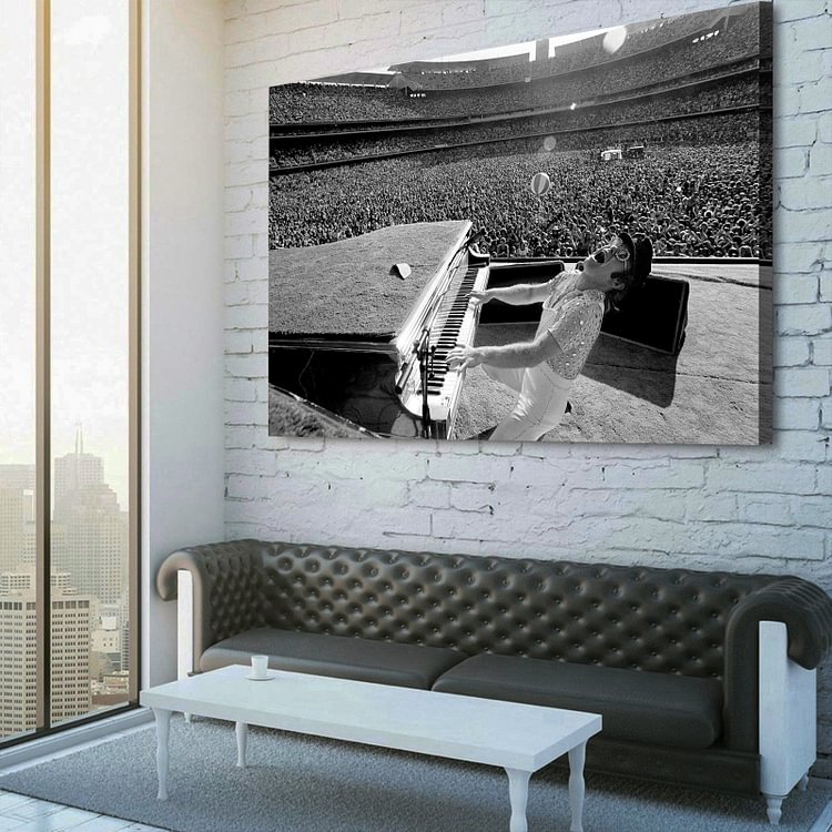 Elton John's epic concert at Dodger Stadium in 1975 Canvas Wall Art