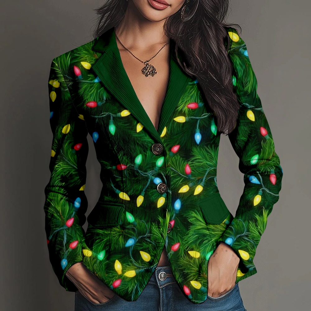 Vintage Christmas Lights Pattern Comfy Corduroy Suit elevenforest