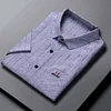 Gioiacombo&trade; Camicia estiva a maniche corte a righe con risvolto casual da uomo