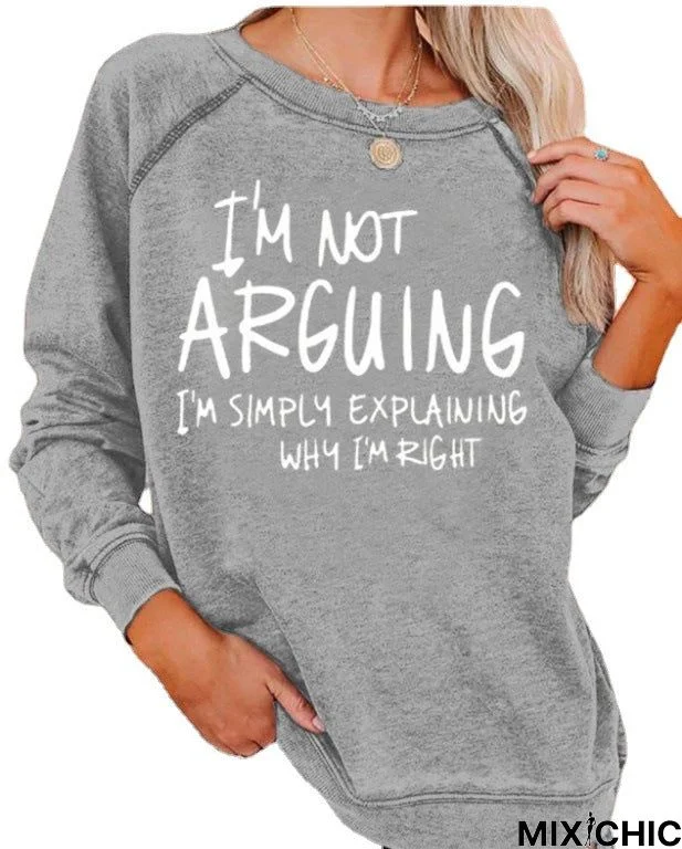 English Printed Casual Sweatshirt Loose Sweatshirt