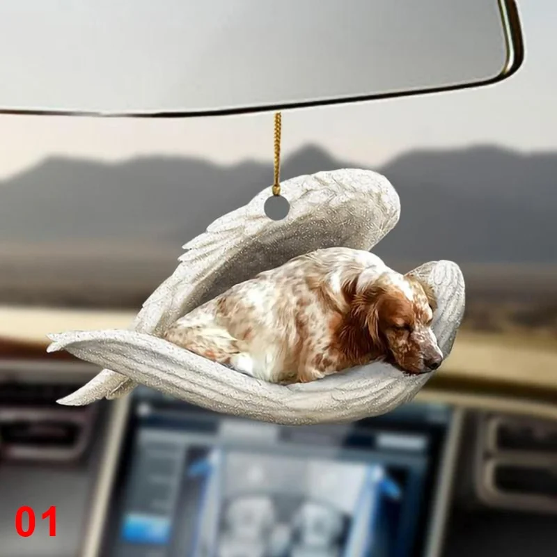 Acrylic Pendant Car Interior Pendant Sleeping Angel Dog Model Car Home | IFYHOME