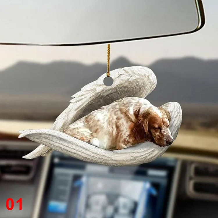 Acrylic Pendant Car Interior Pendant Sleeping Angel Dog Model Car Home | 168DEAL