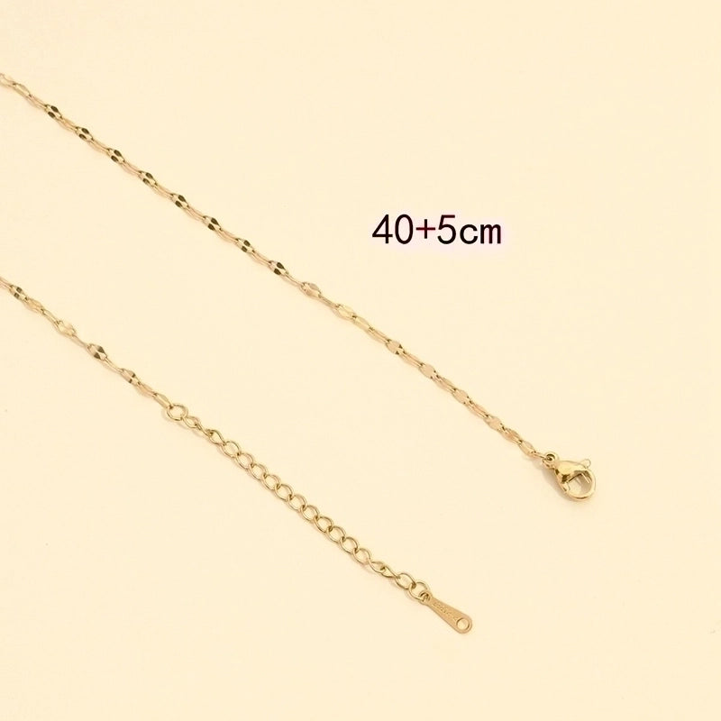 Stainless Steel 18K Gold Plated White Gold Plated Minimalist Plating Solid Color Necklace