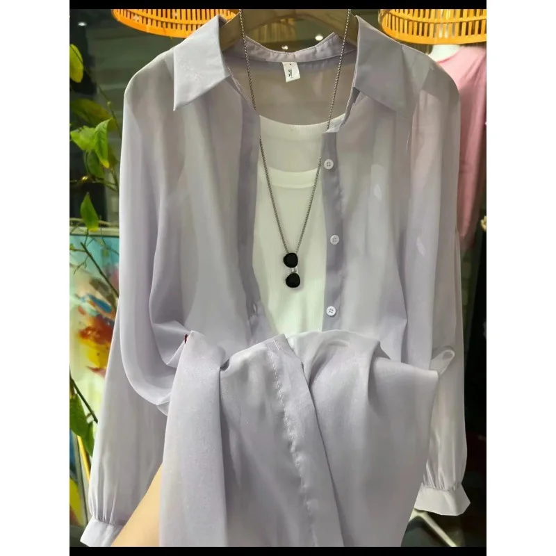 Uveng Uveng New Fashion Clothes Beaded Sunscreen Women Loose Lantern Sleeve Shirt Senior High-End