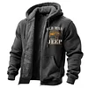 Men's Vintage Old Man Jeep Fleece Pocket Full Zip Long Sleeve Hoodie Jacket by Inlyline