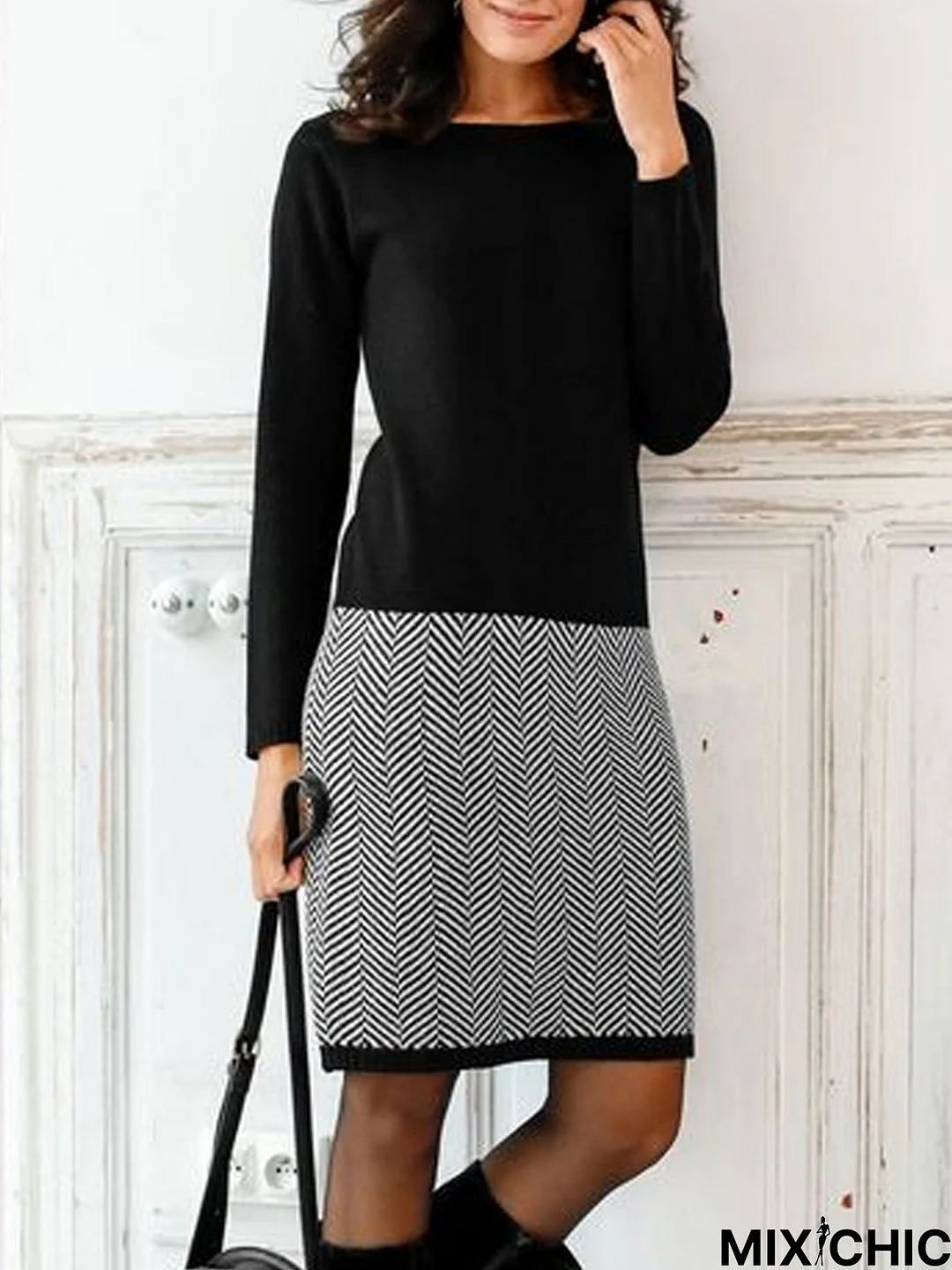 Loose Crew Neck Dress