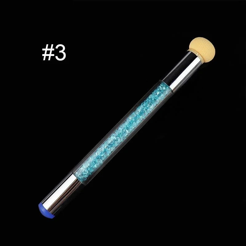 5Pcs Round Replaceable Sponge Heads Shading Pen Dotting Brush Sponge Head Rhinestone Handle Nail Art Brush Nail Painting Tools-Nail Inspo