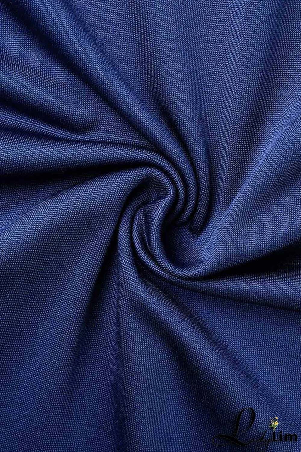 Deep Blue Fashion Casual Print Basic Oblique Collar Plus Size Two Pieces