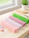 400 Pcs Pipe Cleaners Craft Kit with Floral Wires Tape Stamen and Ribbon Chenille Stems Flowers Craft Kit Suitable for Home Decor Handmade Gifts