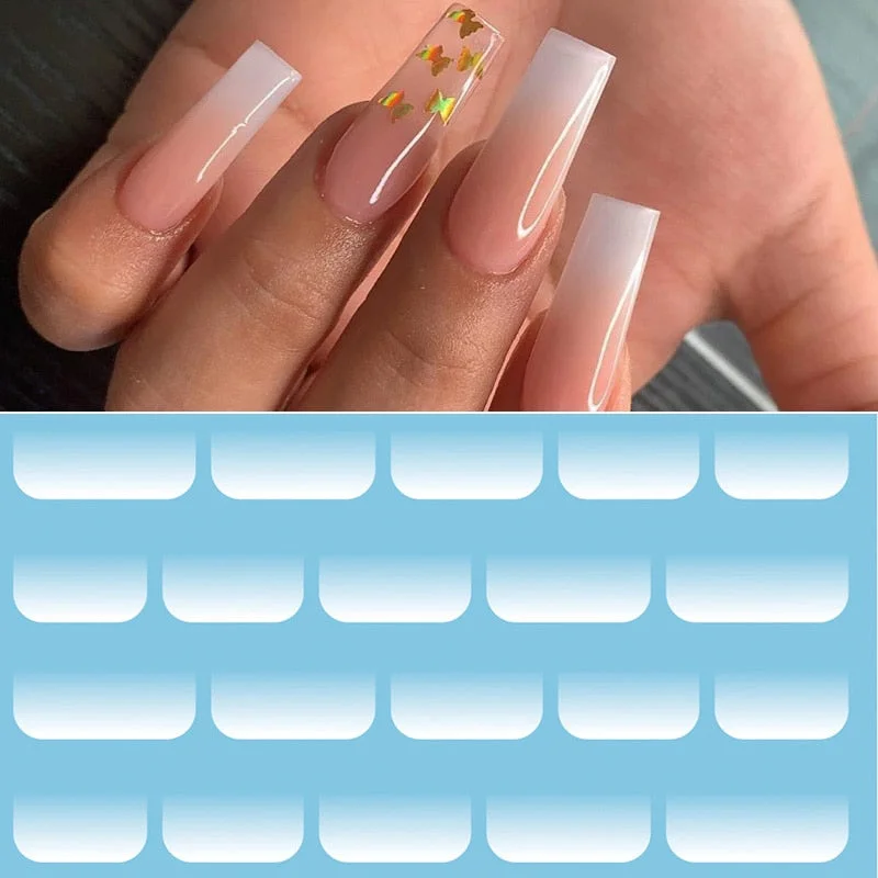 1 PC Water Nail Design Decals Sticker Beautiful Protein White Gradient Fresh Transfer Sticker Nature Nail Art Wrap DIY Nail Tips