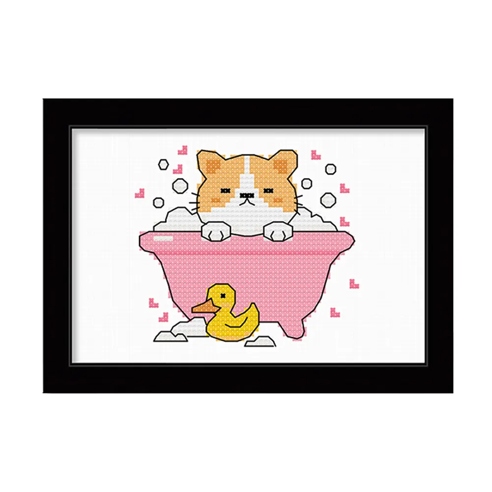 14ct Stamped Cross Stitch - Bath Dog(25*20cm)