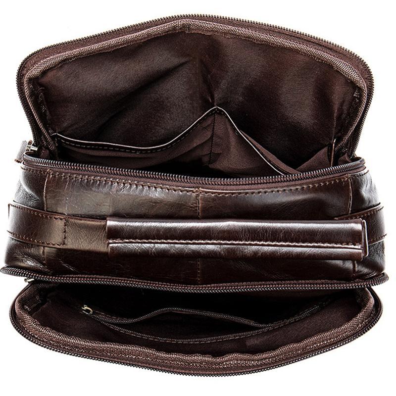 Men's Retro Casual Leather Business Handbag Crossbody Bag