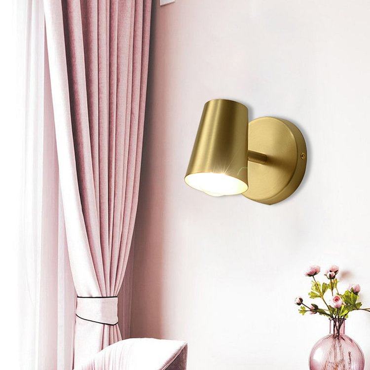 Brass 1/2/3-Light Vanity Sconce Traditional Metal Conical Wall Lighting Fixture for Bathroom