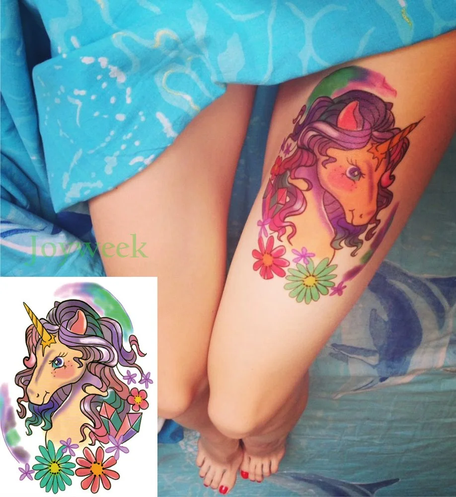 Waterproof Temporary Tattoo cartoon Japanese girl bow Sticker flash tatto fake tatoo large darkness tattoos for women men lady