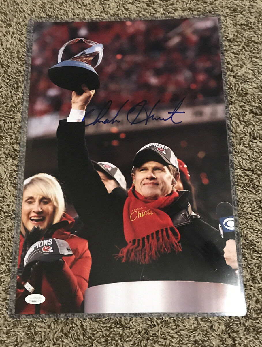 CLARK HUNT SIGNED KANSAS CITY CHIEFS SUPER BOWL LIV CHAMPS 11x17 Photo Poster painting JSA COA