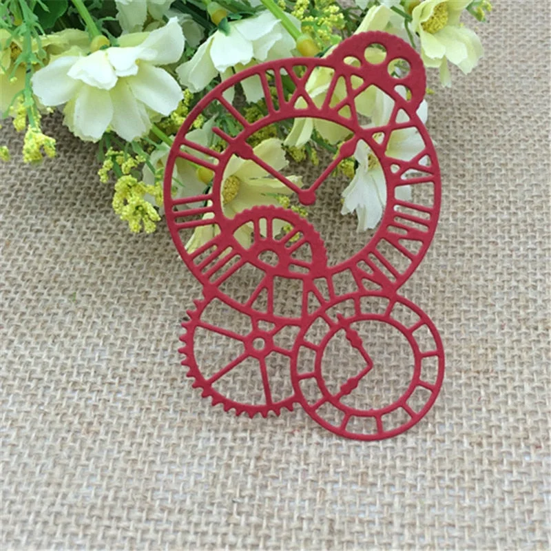 Clock Time Axis Metal Cutting Dies Stencil Scrapbooking Photo Album Card Paper Embossing Craft DIY