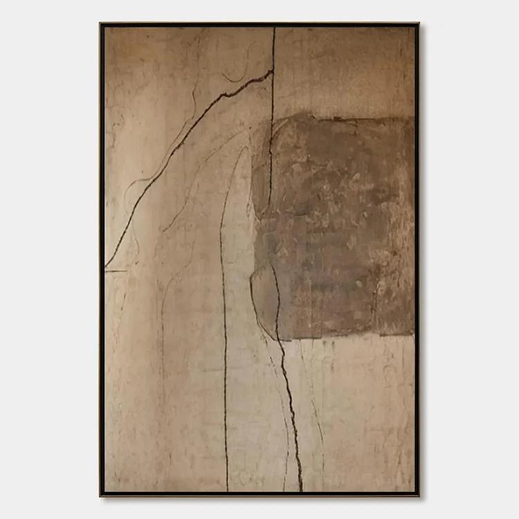 KINTSUGI TRACE: Large Wabi Sabi Textured Abstract Wall Art（Canvas painting）