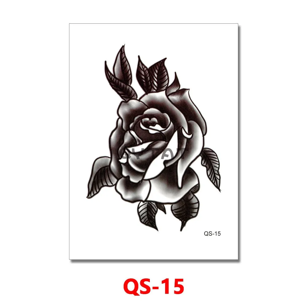 Waterproof Temporary Tattoo Femme Sticker Folower Rose Letter Fake Tatto Hand Back Tatoo Stickers Women Men Body Art Ogreish
