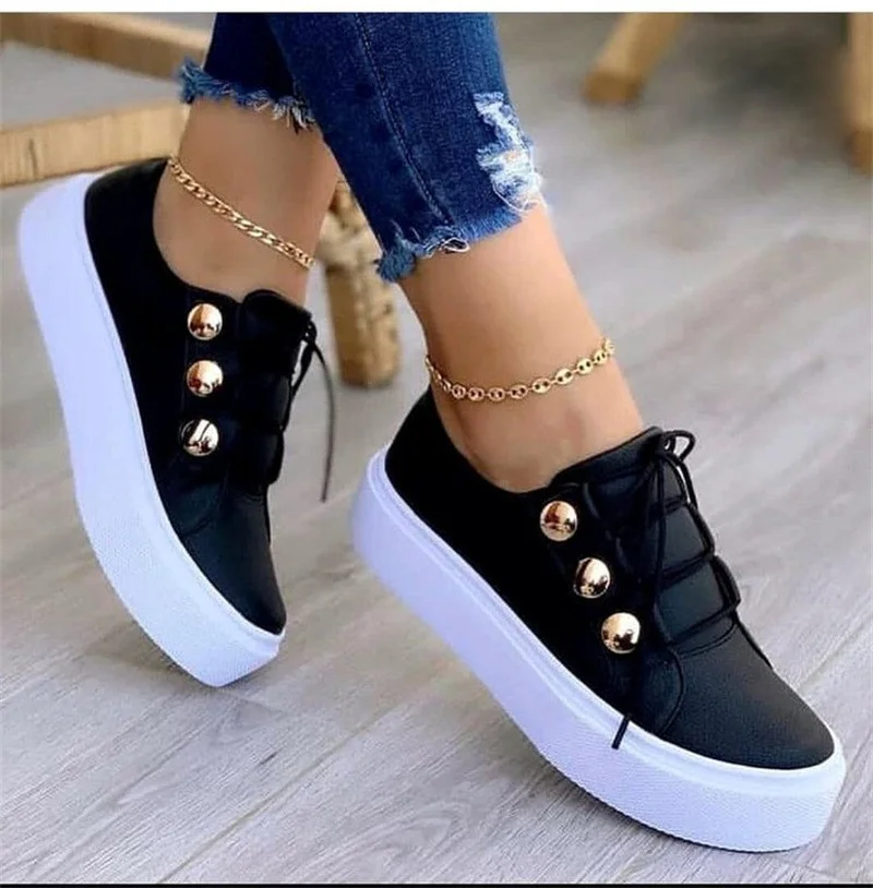 Breakj Breakj Casual Single-Shoe Women's New Round-Headed Thick-Soled Casual Viscose Shoes Single Shoes Wish