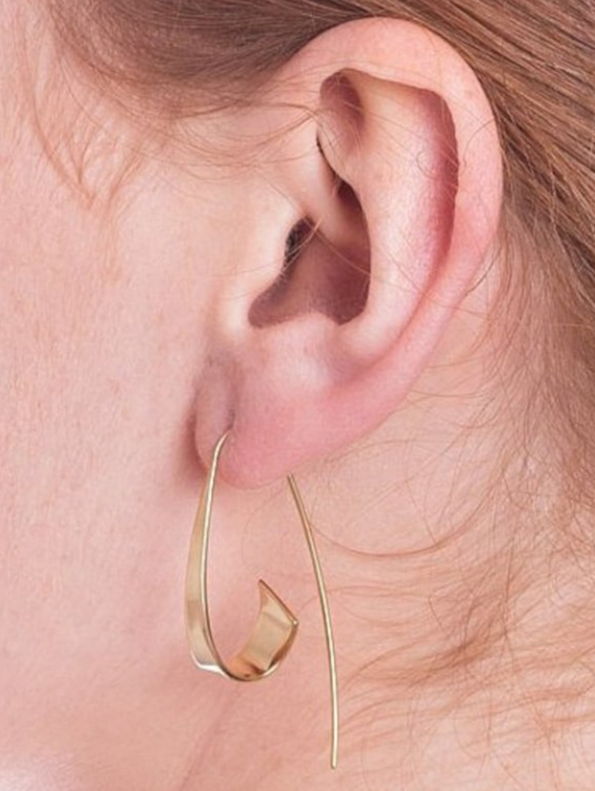 Vintage Irregular Geometric Spiral Glossy Hoop Earrings