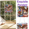 Diamond Painting Single-Sided Acrylic Flag and USA 250th Hanging Pendant Sun Catcher for Home Garden Wall Door