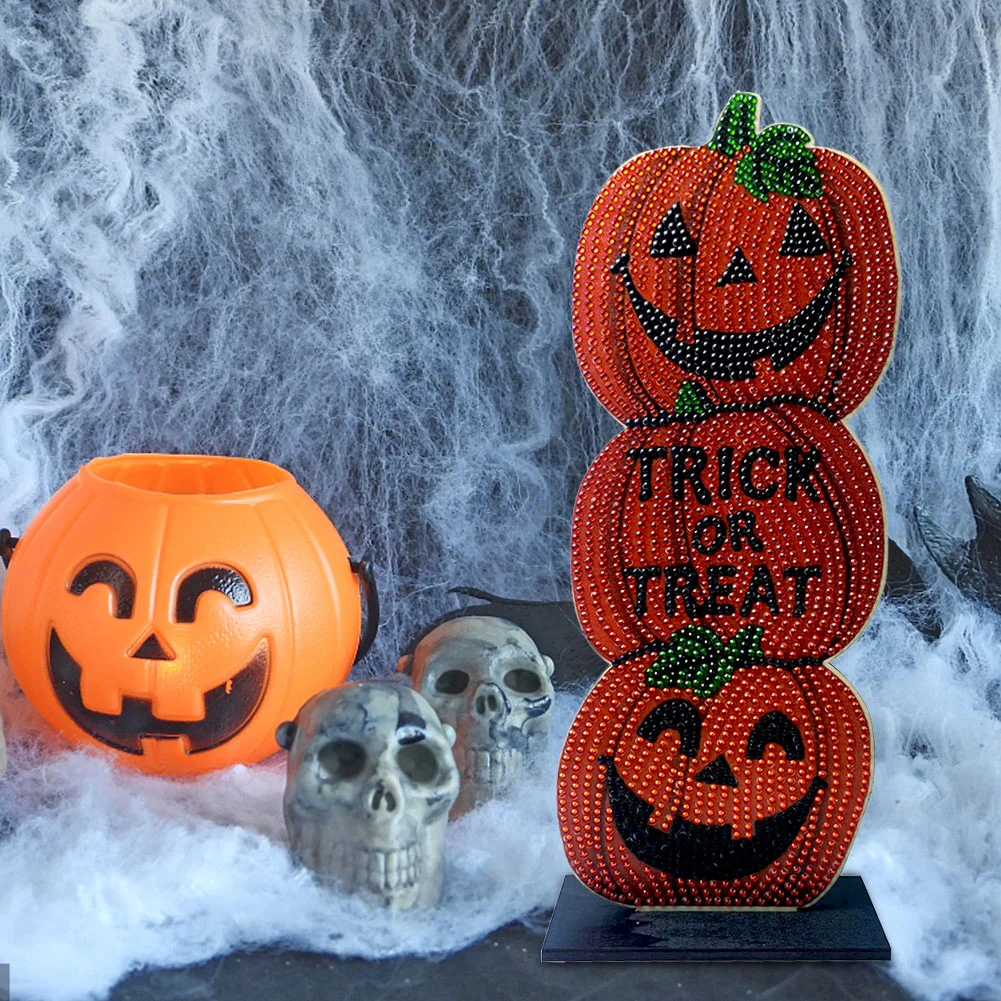 Halloween Wooden Spot Diamond Decoration (Single-sided Crystal Diamond)