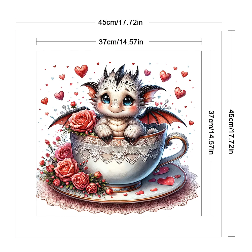 (2pcs)11CT Full Stamped Cross Stitch - Cartoon(Canvas|45*45CM)