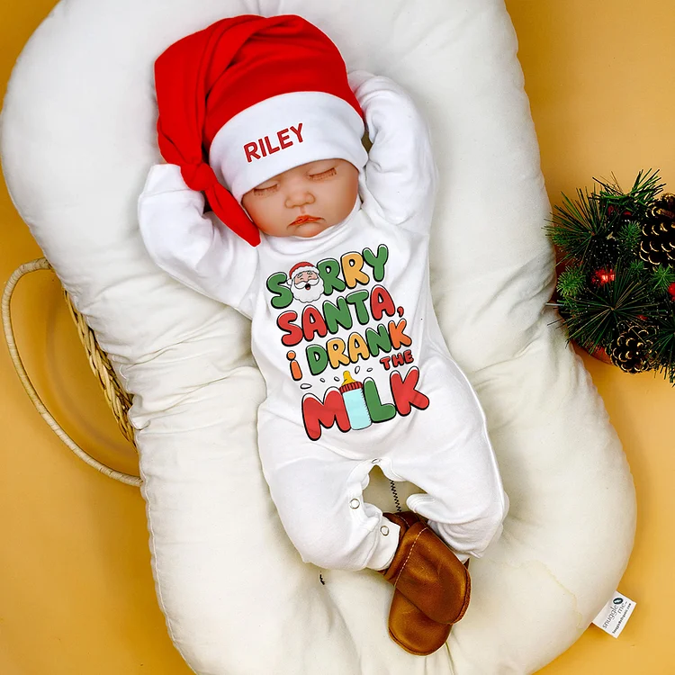 Personalized Baby Christmas Funny Ropmer and Hat Set | MCGift8701