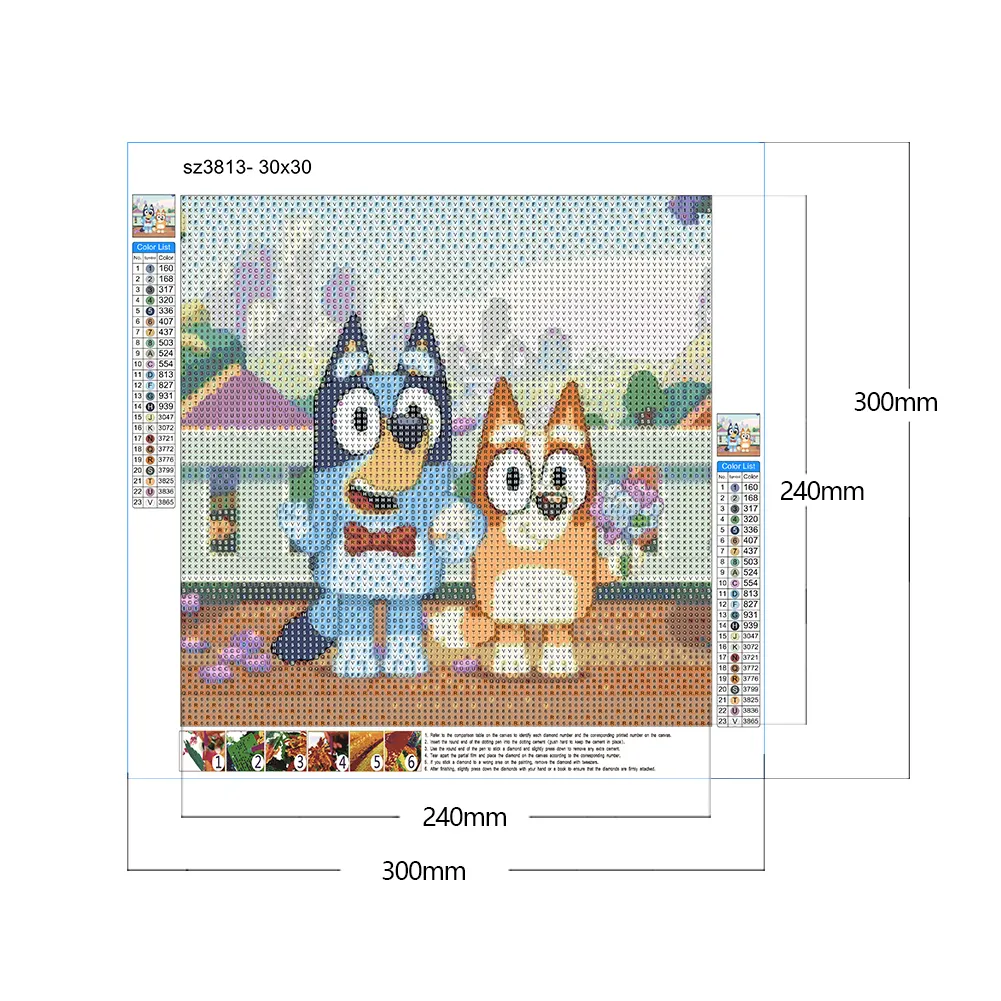 Diamond Painting - Full Round Drill - Bluey(Canvas|30*30cm)