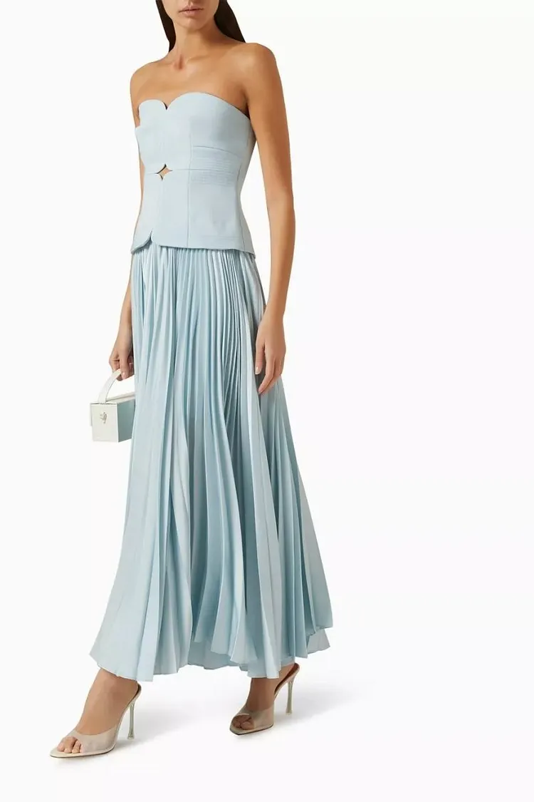 Pleated Sweetheart Dress main image 1