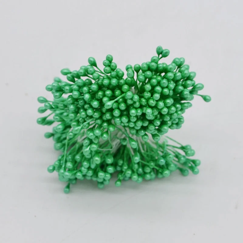 1 Bundle= (500PCS )Artificial Flower Double Heads Stamen Pearlized Craft Cards Cakes Decor Floral for home wedding party decor