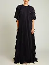 Pleated Ruffled Long Dress