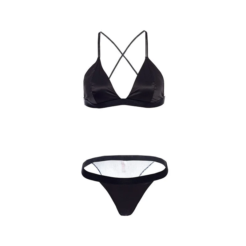 New Summer Sexy Ultra-thin Bra Set French Silk Bralette Unlined 3/4 Cup Women Underwear Simple Comfortable Push Up Brassiere