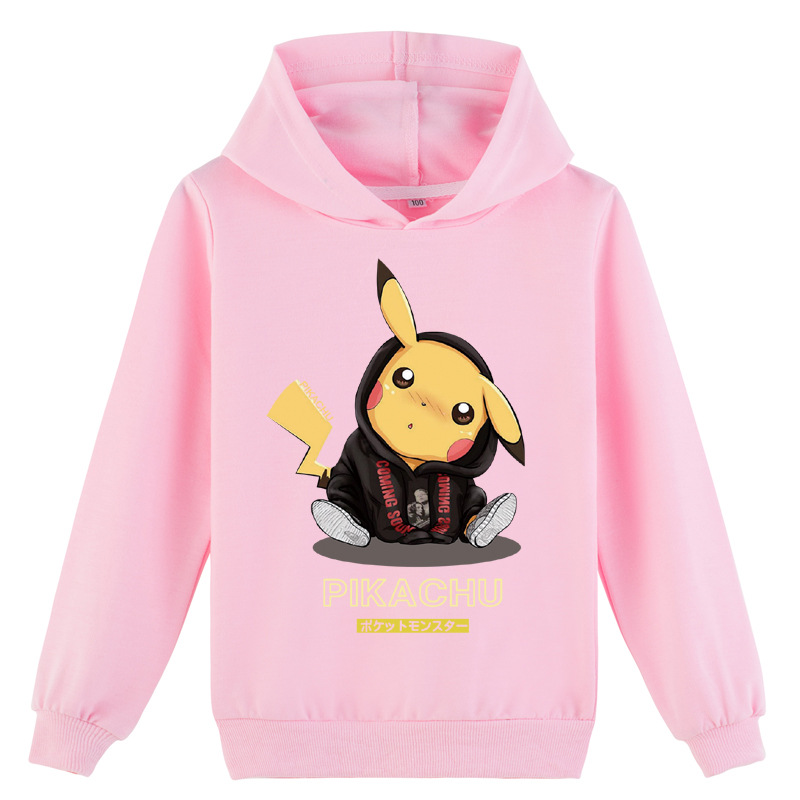 Mayoulove Pikachu Hoodie - Cute Pokemon Long Sleeve Sweatshirt for Kids and Anime Fans-Mayoulove