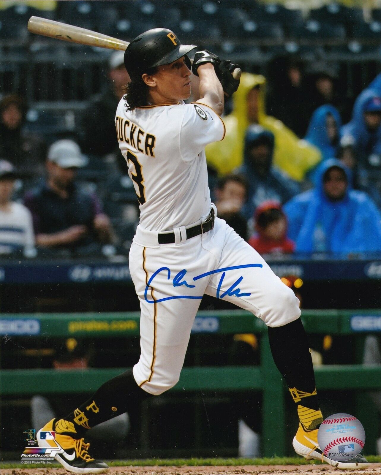 COLE TUCKER PITTSBURGH PIRATES ACTION SIGNED 8x10