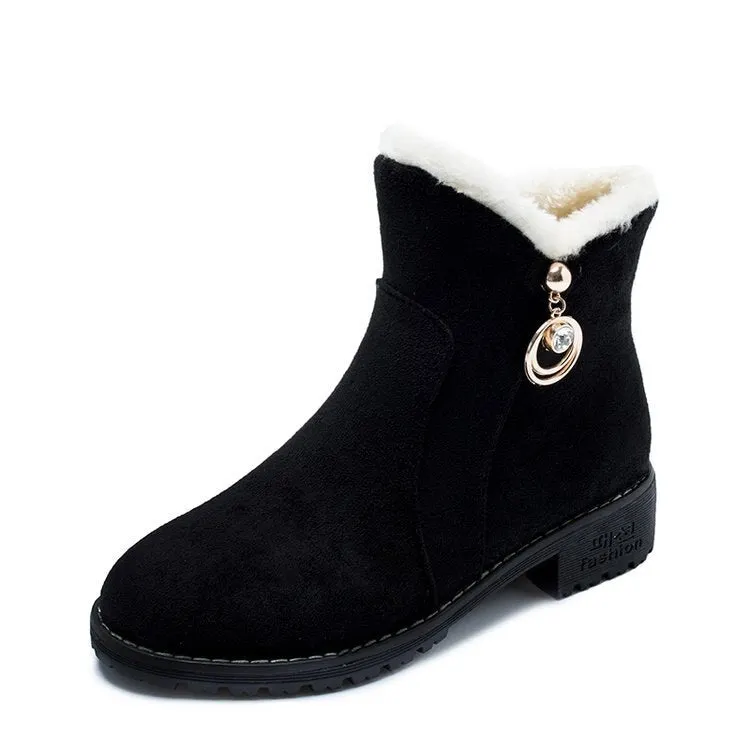 2019Women Snow Boots Female Waterproof Winter Shoes Platform Keep Warm Ankle Winter Boots With Thick Fur Heels Botas Women Boots