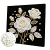 DIY Pearl Painting Rose for Home Decor with Frame(25x25cm)