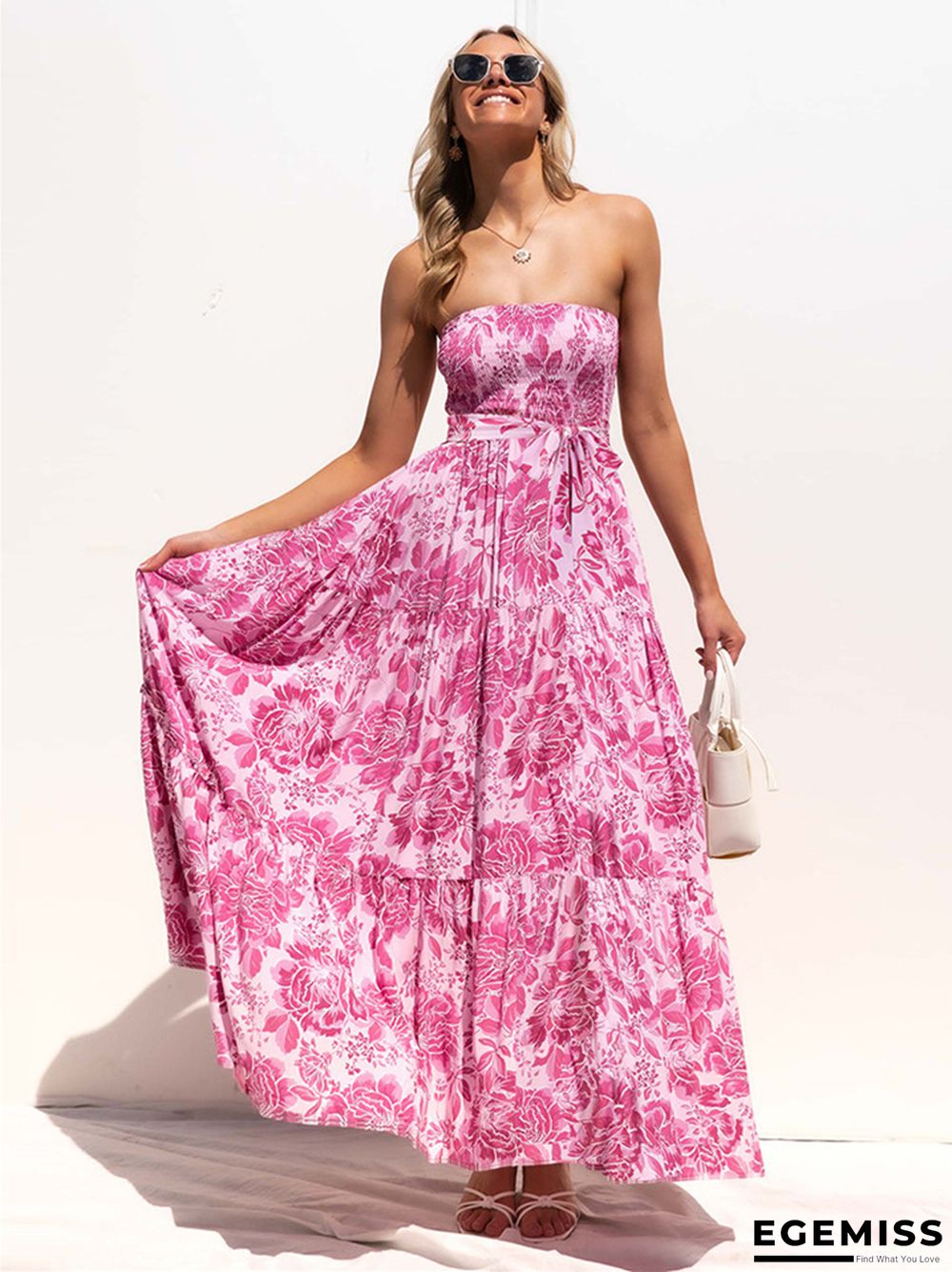 Chest-wrapped Sexy Backless Lace Floral Dress | EGEMISS