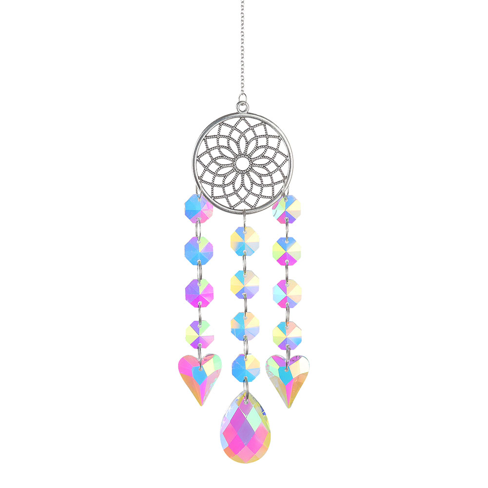 Crystal Windchime Ornament Love Pendant Jewelry Garden Home Decor Crafts