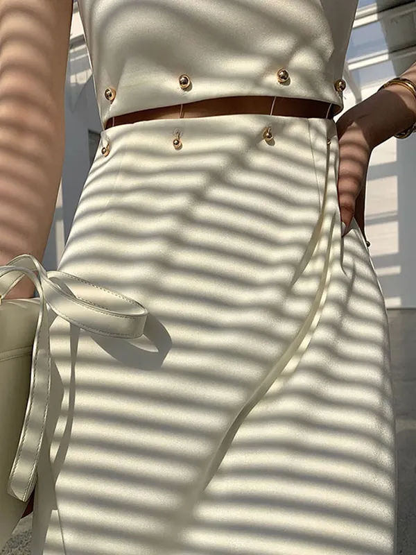 Frill Neck Sleeveless Tiered A-Line Midi Dresses