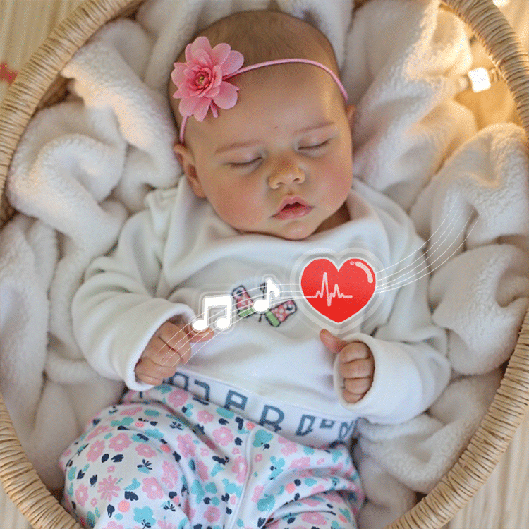 [Coos and "Heartbeat"] 17'' Real Lifelike Full Body Silicone Vinyl Newborn Journey Reborn Baby Doll Girl With Coos and "Heartbeat" By Dollreborns®