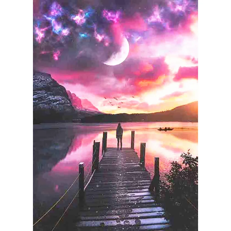 Diamond Painting - Full Round/Square Drill - Seaside Sunset(30*40 - 50*60cm)