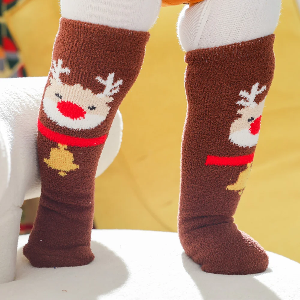 1 Pair Newborn Christmas Elk Printed Baby Socks