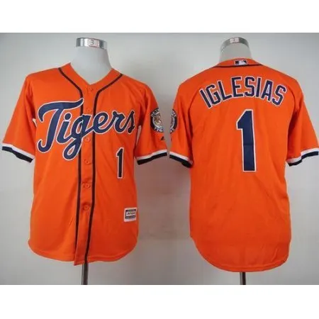 Tigers #1 Jose iglesias Orange Cool Base Stitched MLB Jersey