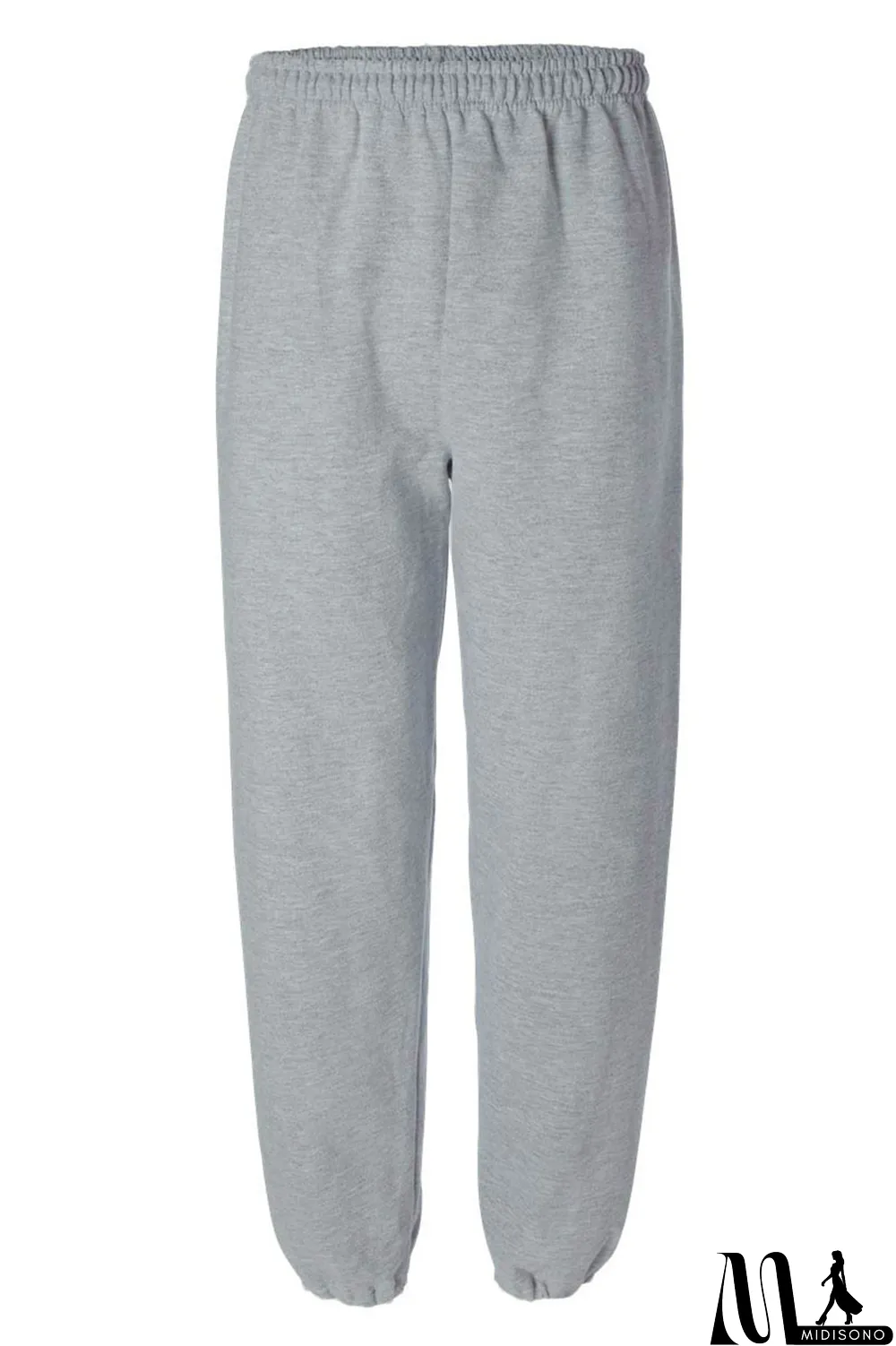 MidiSono - Army Green Casual Solid Split Joint Straight High Waist Solid Color Bottoms